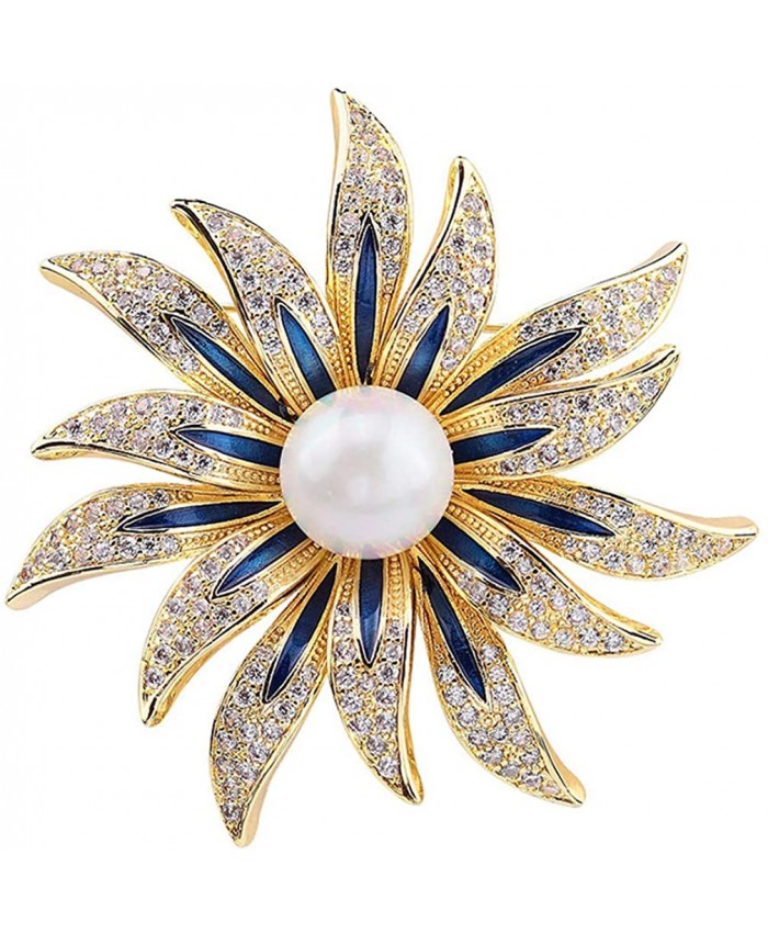 Tang & Chen Large Brooches Pins for Women Fashion Flower