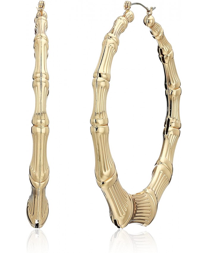 Guess Metal Hoops Women's Bamboo Hoop Earrings Gold One Size
