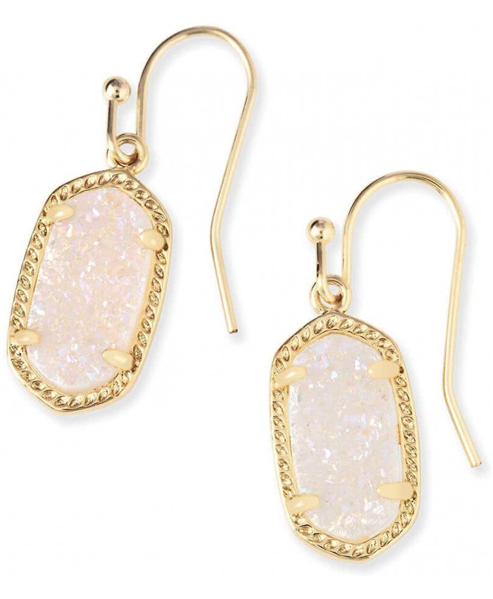 Kendra Scott Lee Drop Earrings for Women Fashion Jewelry Gold-Plated Iridescent Drusy