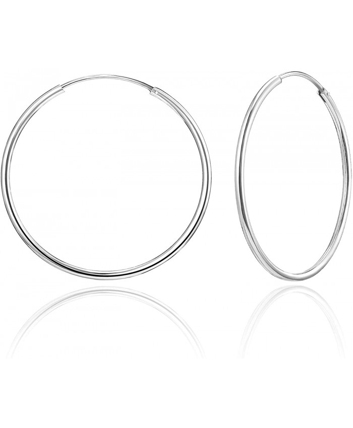 SWEETV Hoop Earrings for Women Hypoallergenic Sterling Silver Earrings 30MM Huggie Hoop Earrings