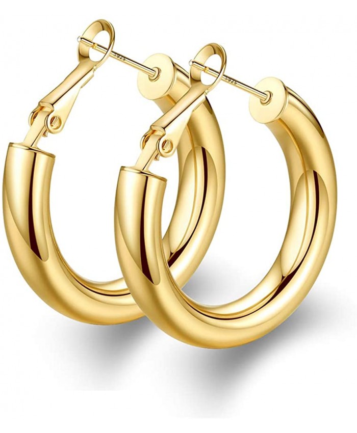 wowshow Chunky Thick Good Tube Hoops Earrings for Women