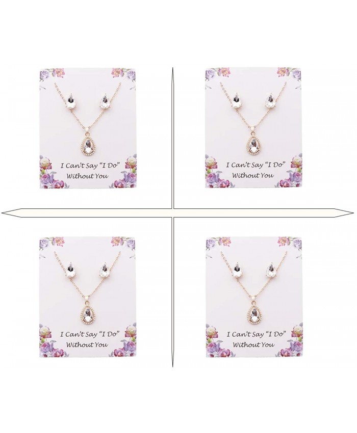 I Can't SayI Do Without You | 1 4 6 8 Sets Bridesmaid Jewelry Sets for Women Necklace and Earring Set for Wedding Gifts