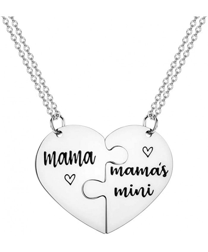JOFUKIN Mother Daughter Necklace 2 Pieces Set Mom Gifts from Daughter Matching Heart Necklaces for Women Gifts for Mom