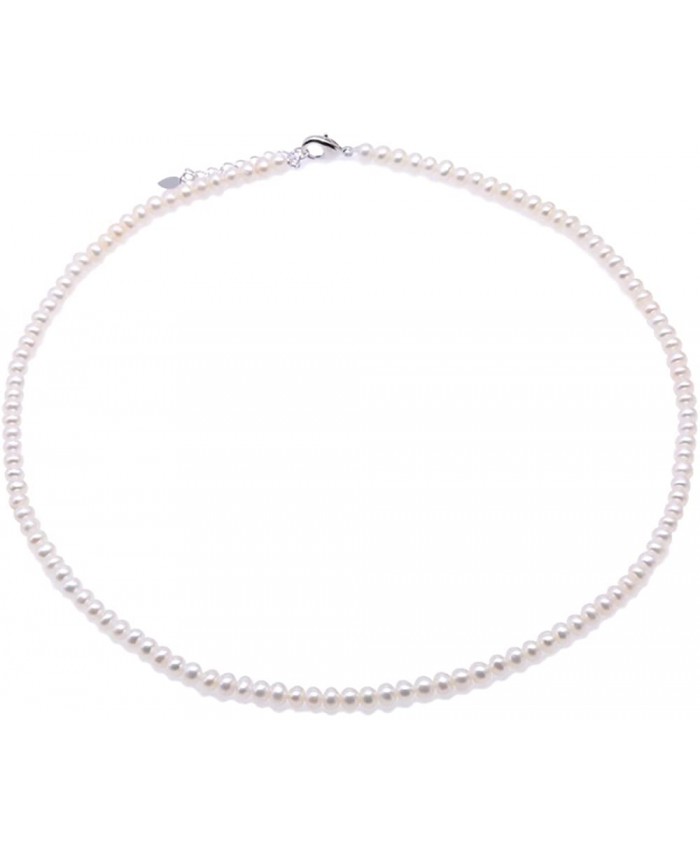 JYX Small Pearl Necklace 5-6mm White Freshwater Cultured Pearl Necklace