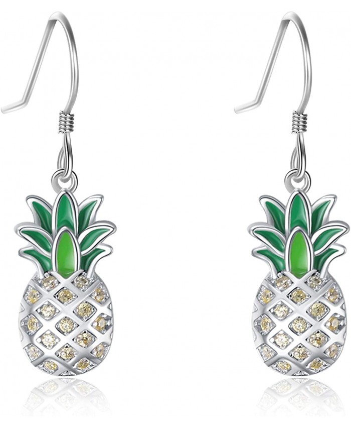 Pineapple Earrings Sterling Silver Pineapple Dangle Earrings Danling Jewelry Gift for Women Teens Girls