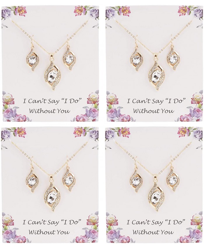 ZHUWE I Can't Say I Do Without You | 1 4 6 8 Sets Bridesmaid Jewelry Sets for Women Necklace and Earring Set for Wedding Gifts