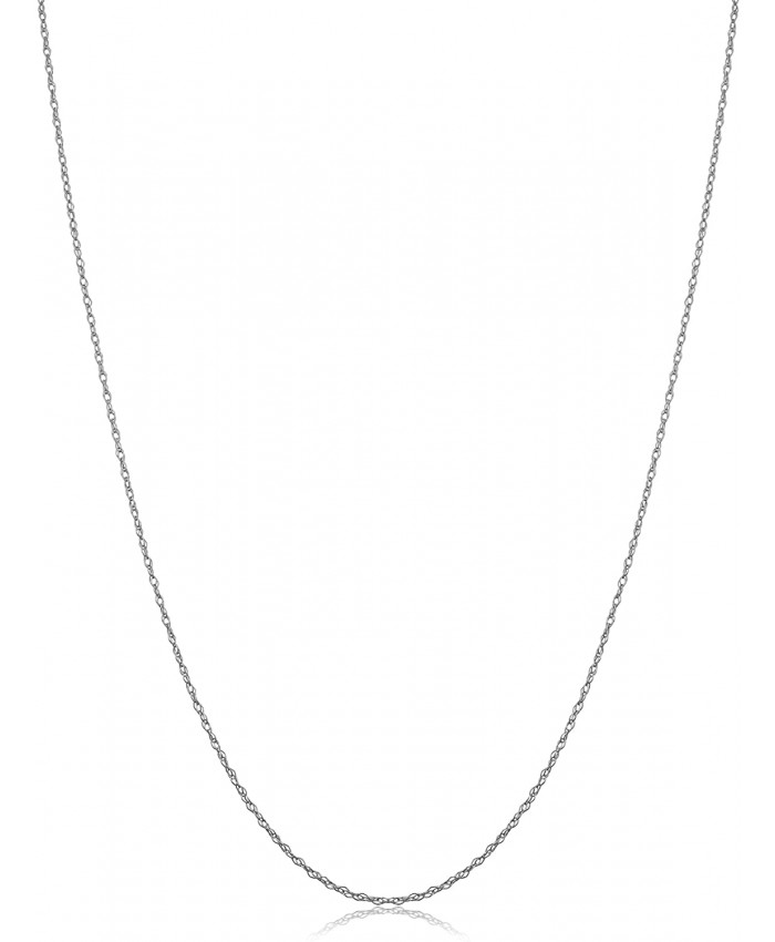 10k White Gold Rope Chain Pendant Necklace 0.7 mm 18 inch Chain Necklaces