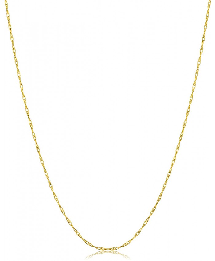 14k Yellow Gold Rope Chain Pendant Necklace 0.8 mm 18 inch Chain Necklaces