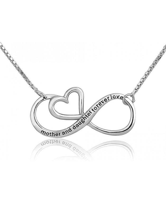 CharmSStory Mothers Day Mother Daughter Forever Love Infinity Sterling Silver Heart Necklace Pendant for Mom Infinity 01 Style 01