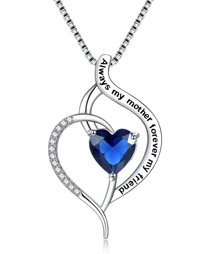 FANCYCD Always My Mother Forever My Friend Love Heart Necklace 18 Special Jewelry for Women Mother’s Day Gifts for Mom Wife Aunt Grandma... 003-Always my mother forever my friend