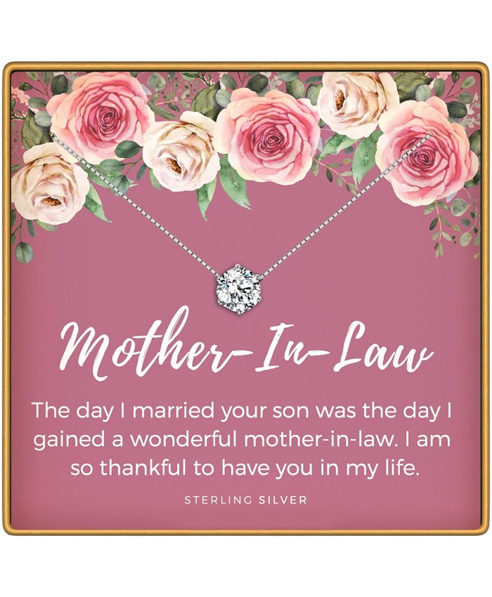 KEDRIAN Mother in Law Necklace 925 Sterling Silver Mother in Law Gifts from Daughter in Law Jewelry Gifts for Mothers Day for The Mother in Law Pendant Gift Necklaces for Mother of The Groom