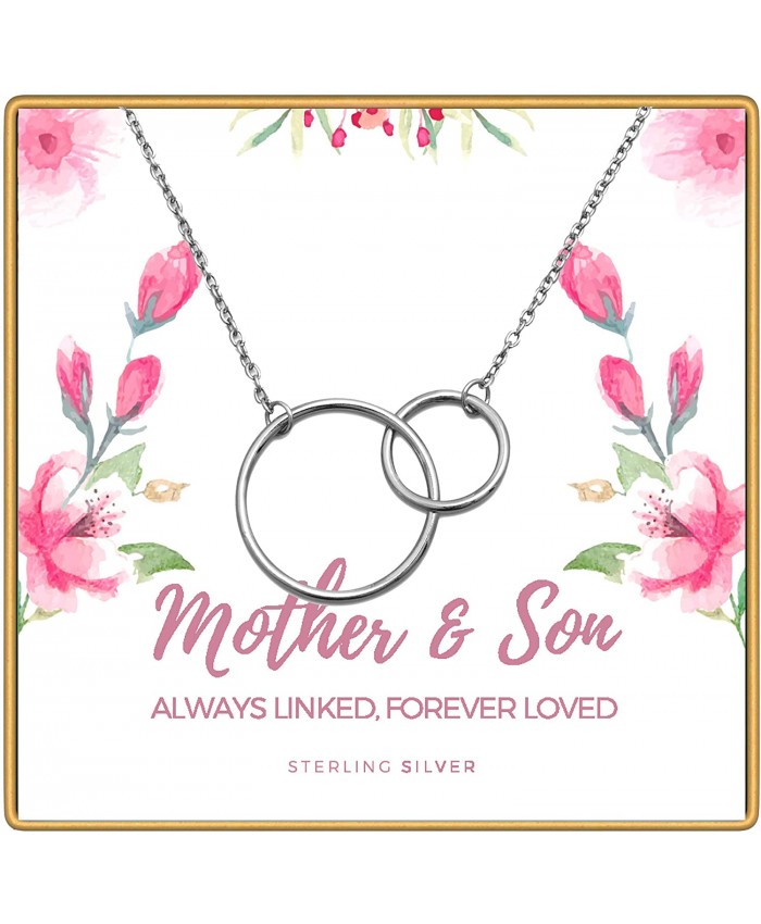 KEDRIAN Mother Son Necklace 925 Sterling Silver Gifts for Mom from Son Mon and Son Pendant Mom Gifts from Son Mother Son Necklace for Women Mom Birthday Gifts from Son Mother Son Gifts