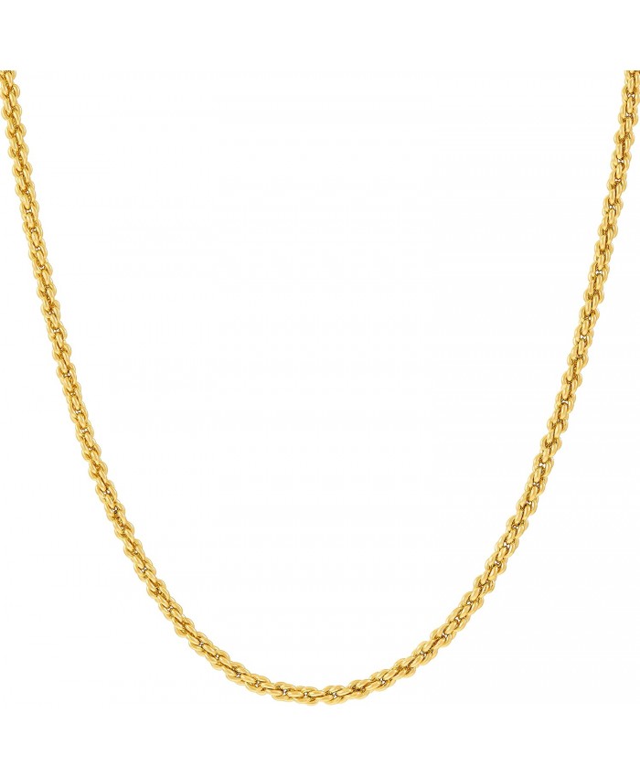 LIFETIME JEWELRY 1mm Rope Chain Necklace 24k Real Gold Plated for Women and Men Gold 18 |