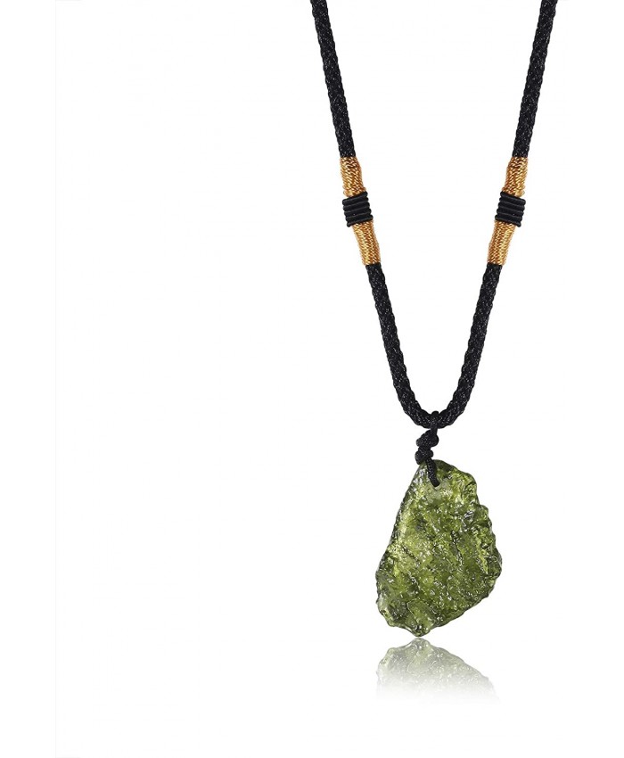 Moldavite Pendant Necklace for Women Girls - Healing Crystal Moldavite Stone Jewelry for Men |