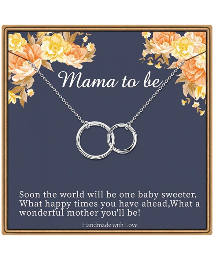 PAERAPAK Mom to Be Gifts Baby Necklace for Mom Interlocking Circles Necklace Gifts for Mom to Be Mommy Gifts New Mom Pregnancy Jewelry New Mom Gifts Ideas