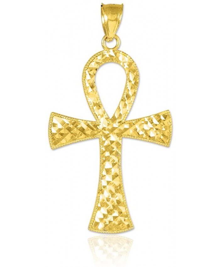 10k Yellow Gold Egyptian Ankh Cross Gold Pendant