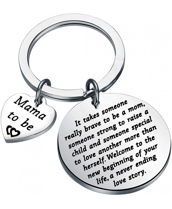 AKTAP Mama To Be Gift New Mom Keychain Pregnancy Announcement Gift It Takes Someone Really Brave To Be A Mom Mother Keychain Gift For First Mom Fashion Mama To Be Charm Keychain