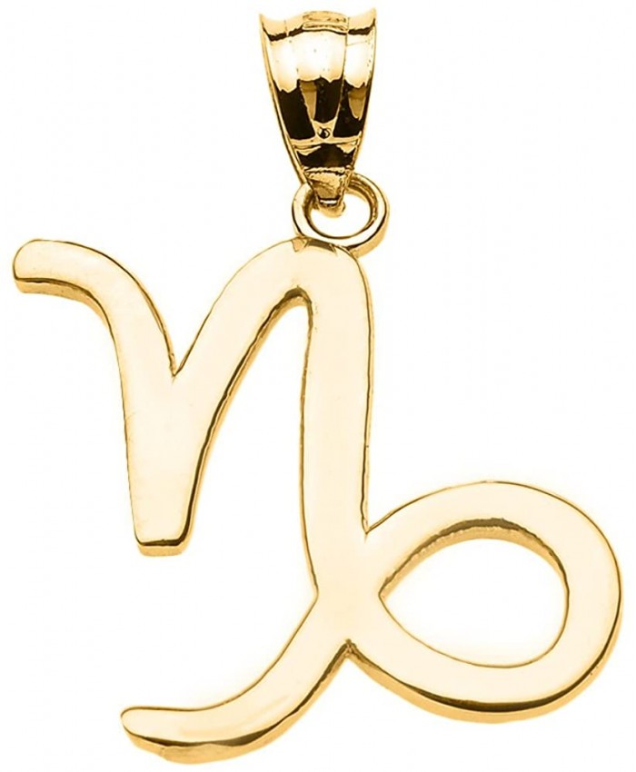 Astrology Jewelry Personalized 14k Yellow Gold Capricorn Zodiac Sign Charm Pendant Claddagh Gold