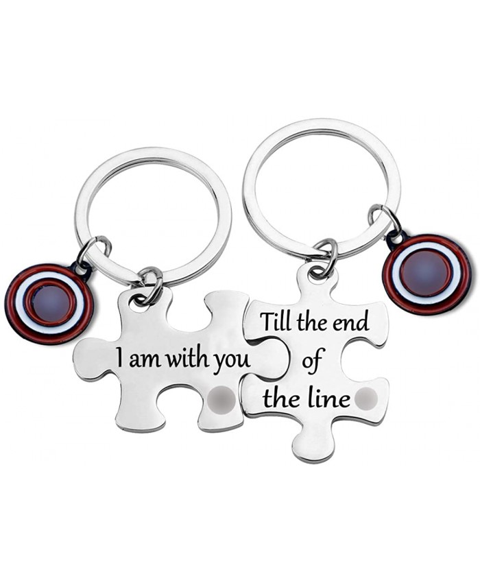 Avengers Inspire Gift I Am with You Till The End of The Line Keychain Captain America Shield Charm Avengers Jewelrytill the line KR