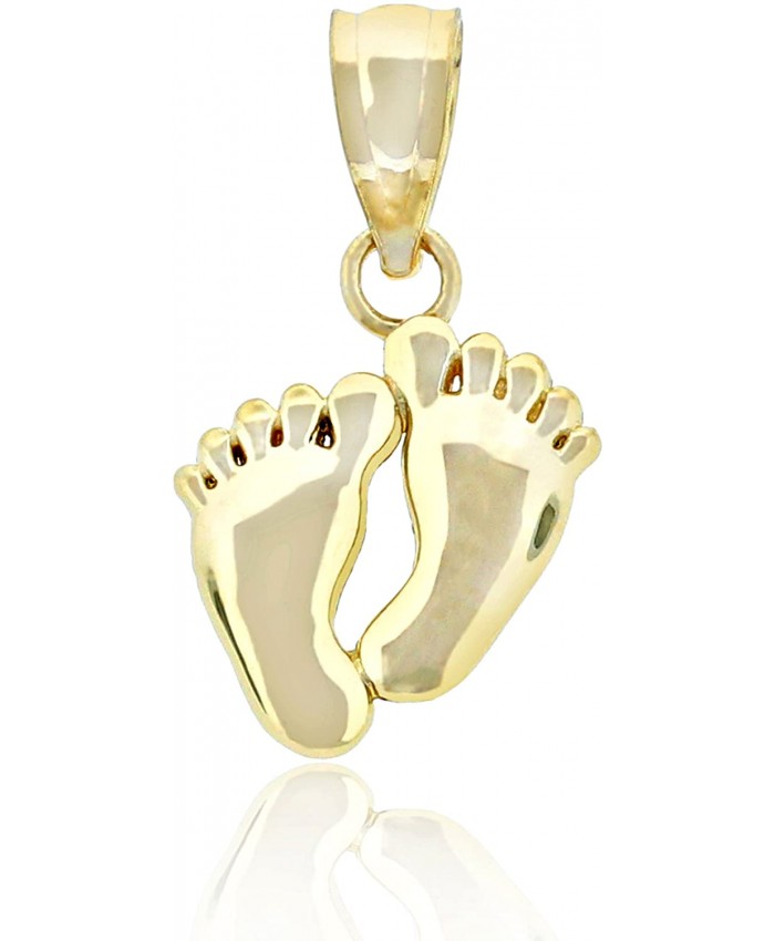 Charm America - Gold Baby Feet Charm - 10 Karat Solid Gold
