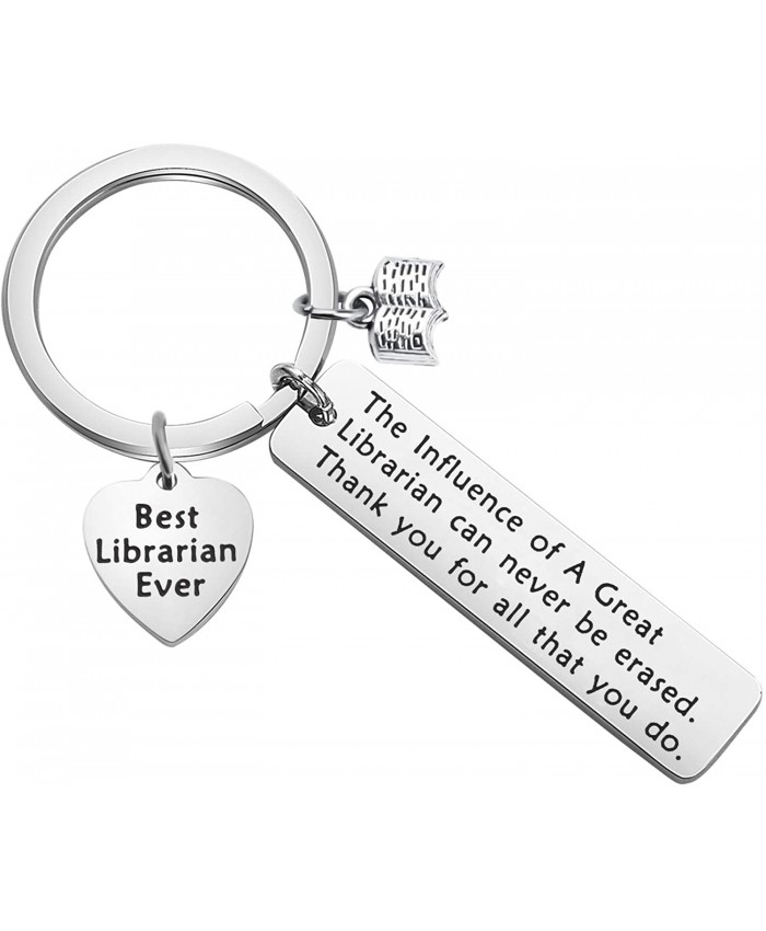 ENSIANTH Librarian Keychain Librarian Retirement Gift Best Librarian Ever Gift Librarian Appreciation Gift Librarian Keychain