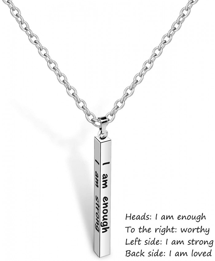I Am Enough Necklace Golden Necklace Inspirational Necklace for Women Enouragement Jewelryi am Enough NL