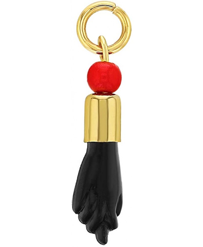 In Season Jewelry 14k Gold Plated Red Black Figa Hand Evil Eye Protection Good Luck Charm Talisman