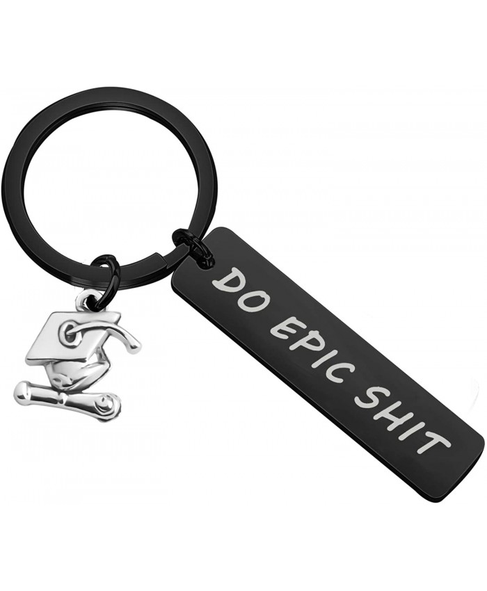 MAOFAED Do Epic Keychain Gift for Grad Graduation Gift for Him or Her Do epic shit Black