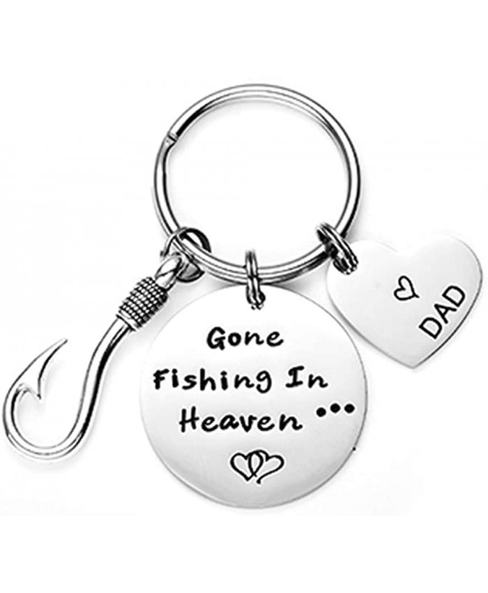 Memorial Gifts Keychain Still Riding in Heaven PAPA Grandpa Loss of Father Gift in Memory of Dad Grandfather Keyring Gone Fishing in Heaven Dad