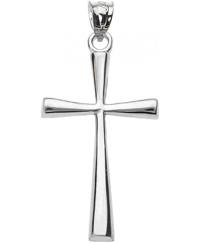 Religious Jewelry by FDJ Solid 925 Sterling Silver Simple Cross Pendant