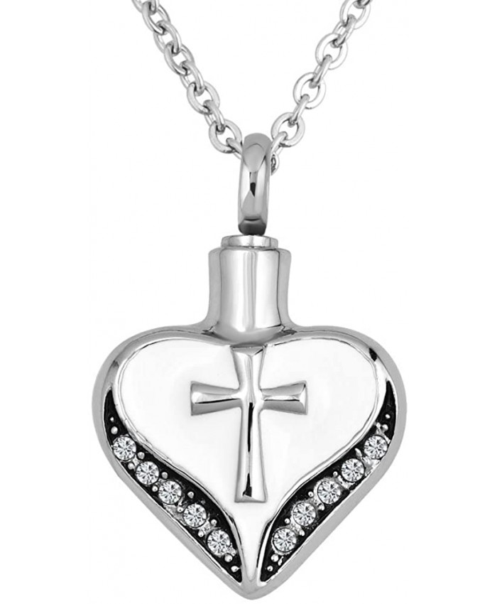 SexyMandala Urn Necklace for Ashes Love Heart Reglious Cross Cremation Jewelry Waterproof Pendant Keepsake Memorial Stainless Steel |