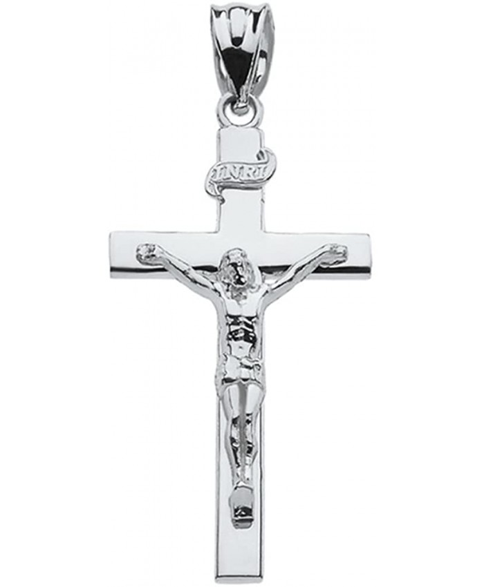Solid 925 Sterling Silver Cross INRI Crucifix Charm Pendant 1.18