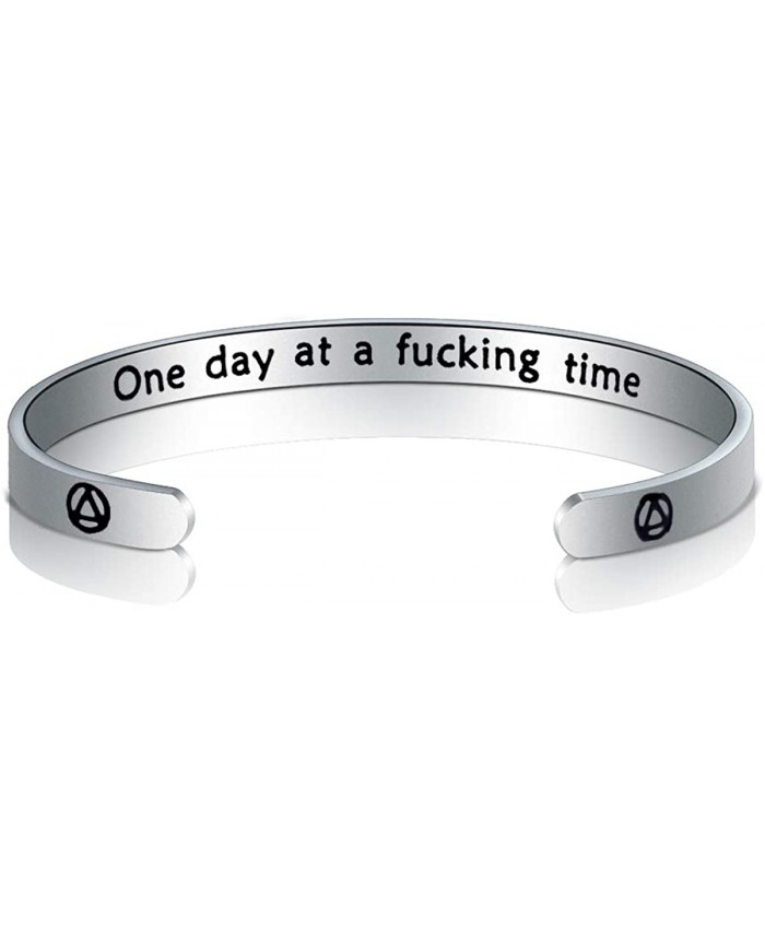 TGBJE One Day at A Time Bracelet Sobriety Gift Addiction Recovery Gift AA Bracelet NA Gift Sobriety Gift