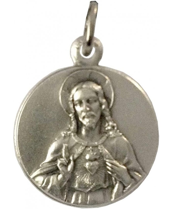 THE SACRED HEART OF JESUS AND MARY MEDAL THE TWO SACRED HEARTS IN JUST ONE MEDAL - 100% MADE IN ITALY Round Shape