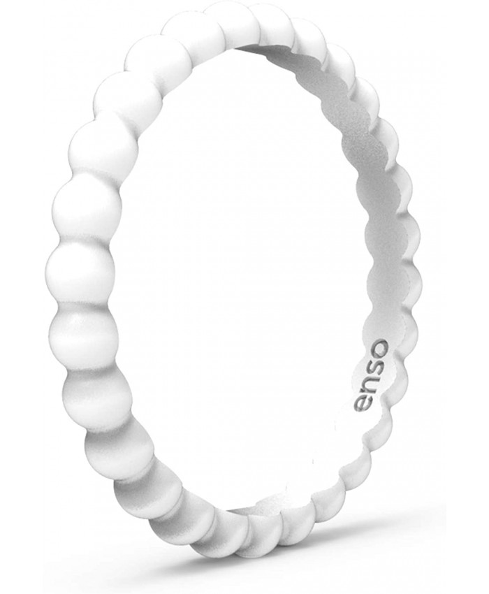 Enso Rings Stackable Beaded Silicone Wedding Ring – Hypoallergenic Unisex Stackable Wedding Band – Comfortable Minimalist Band – 2.5mm Wide .8mm Thick