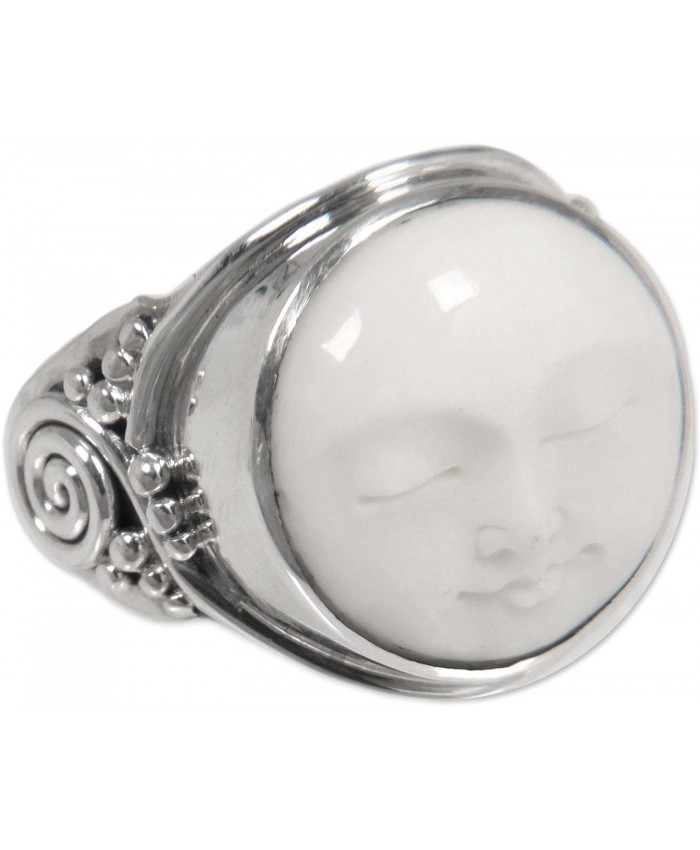 NOVICA .925 Sterling Silver Handcrafted Cocktail Ring 'Face of the Moon'